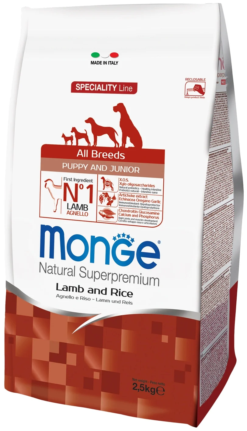 Сухой корм для щенков Monge Speciality с ягненком, рисом и картофелем, 4 шт по 2,5 кг, MONGE SPECIALITY DOG PUPPY & JUNIOR LAMB для щенков всех пород с ягненком, рисом и картофелем (2,5 кг х 4 шт)
Сухой корм для щенков Monge Speciality с ягненком, рисом и картофелем, 4 шт по 2,5 кг, MONGE SPECIALITY DOG PUPPY & JUNIOR LAMB для щенков всех пород с ягненком, рисом и картофелем (2,5 кг х 4 шт)