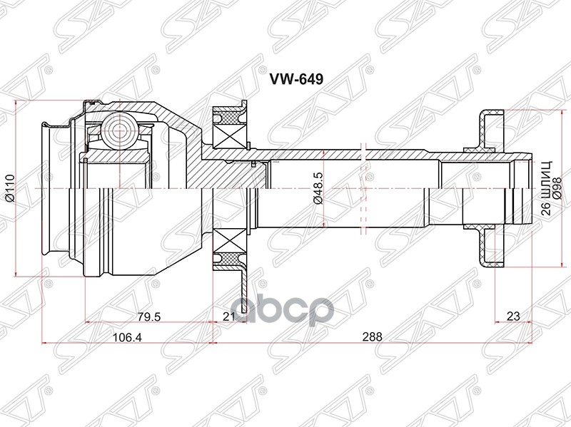 Шрус Внутренний Rh (правый) Volkswagen Transporter T5/Multivan T5 2,5tdi Sat арт. VW-649
Шрус Внутренний Rh (правый) Volkswagen Transporter T5/Multivan T5 2,5tdi Sat арт. VW-649