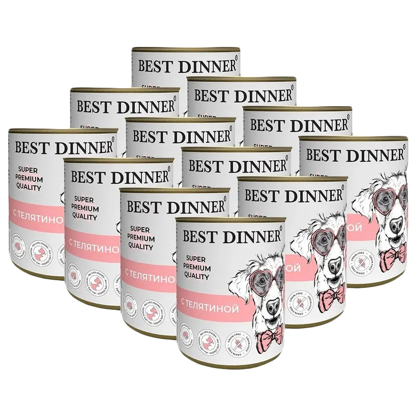 Консервы для собак Best Dinner Super Premium Мясные деликатесы, с телятиной, 12шт по 340г, Super Premium Мясные деликатесы
Консервы для собак Best Dinner Super Premium Мясные деликатесы, с телятиной, 12шт по 340г, Super Premium Мясные деликатесы