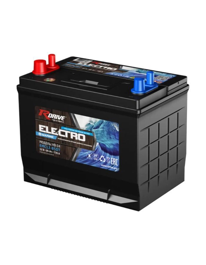 Аккумулятор лодочный RDrive ELECTRO Marine EMC12-85DT 85Ah ПП 625A (двойные клеммы), Rdrive 1
Аккумулятор лодочный RDrive ELECTRO Marine EMC12-85DT 85Ah ПП 625A (двойные клеммы), Rdrive 1