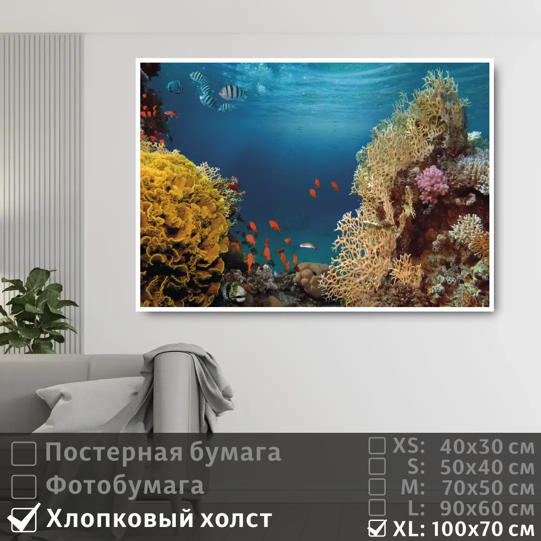Постер на холсте ПолиЦентр Морские рыбки в коралловых рифах 100х70 см, МорскиеРыбкиВКоралловыхРифах1
Постер на холсте ПолиЦентр Морские рыбки в коралловых рифах 100х70 см, МорскиеРыбкиВКоралловыхРифах1