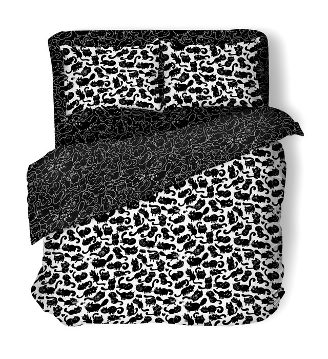 Постельное белье из поплина Uniqcute 2 спальное наволочки 50х70 см Майи 1, КПБ Серия UQ