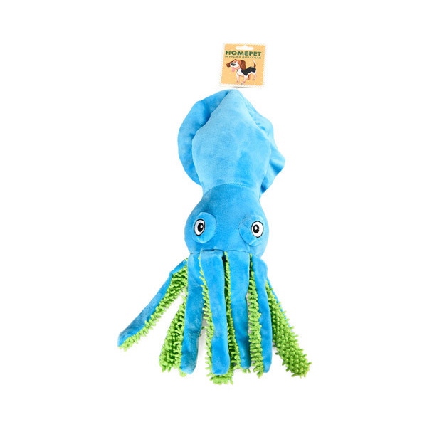 фото Игрушка для собак homepet seaside осьминог с пищалкой плюш 43,5 х 20 см