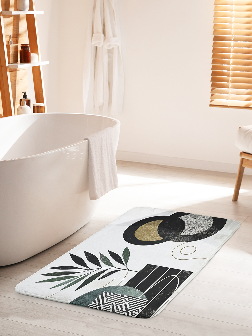 Коврик для ванной туалета душа JoyArty "Листья в геометрии", bath_sd3319_60x100
Коврик для ванной туалета душа JoyArty "Листья в геометрии", bath_sd3319_60x100