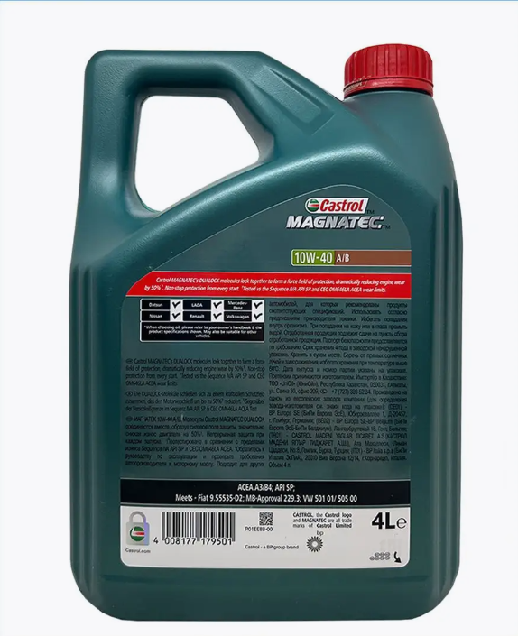 Castrol 10W40 1L Magnatec масло мотор полусинт\ACEA A3/B4,API SP,VW 50101/50500, MB 2293 
Castrol 10W40 1L Magnatec масло мотор полусинт\ACEA A3/B4,API SP,VW 50101/50500, MB 2293