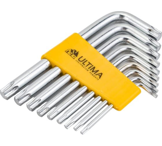 Набор ключей ULTIMA TORX, 9 шт в наборе, CrV, T10-T50, короткие, 122005, LKM-NRG-122005
Набор ключей ULTIMA TORX, 9 шт в наборе, CrV, T10-T50, короткие, 122005, LKM-NRG-122005