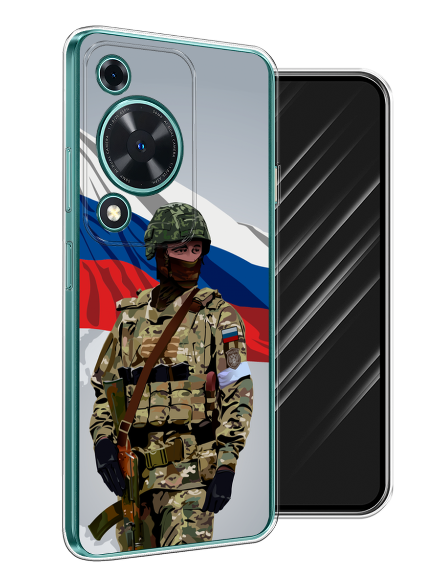 Чехол Awog на Huawei Nova Y72 "Солдат с флагом", Белый;синий;красный;зеленый, 6123650-1