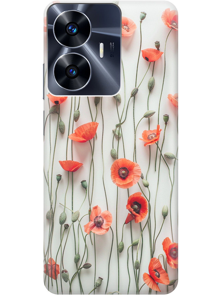 Силиконовый чехол на Realme C55 с рисунком "Маки на белой стене", Белый;красный, 20000873
Силиконовый чехол на Realme C55 с рисунком "Маки на белой стене", Белый;красный, 20000873