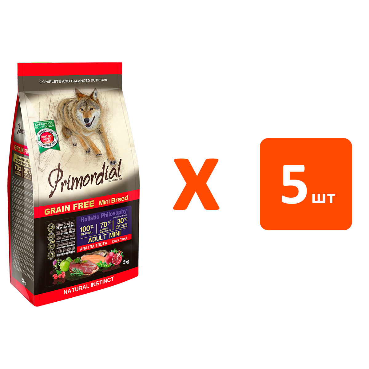 PRIMORDIAL PRIMORDIAL ADULT MINI BREED беззерновой для взрослых собак маленьких пород с фо
PRIMORDIAL PRIMORDIAL ADULT MINI BREED беззерновой для взрослых собак маленьких пород с фо