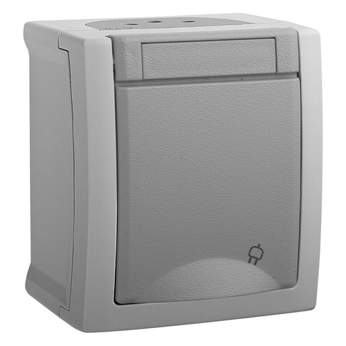 фото Розетка силов. panasonic pacific (wptc53122gr-ru) откр. зазем. штор. ip54 серый