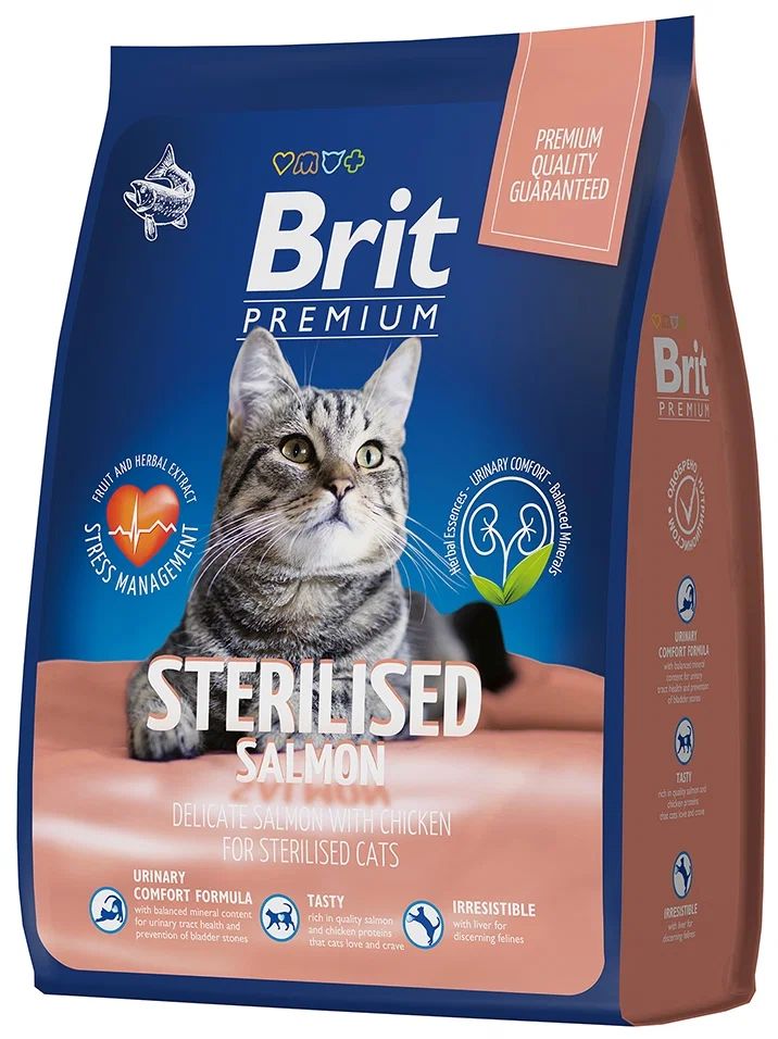 Сухой корм для кошек Brit Premium Cat Sterilized лосось и курица, 2 шт по 2 кг
Сухой корм для кошек Brit Premium Cat Sterilized лосось и курица, 2 шт по 2 кг