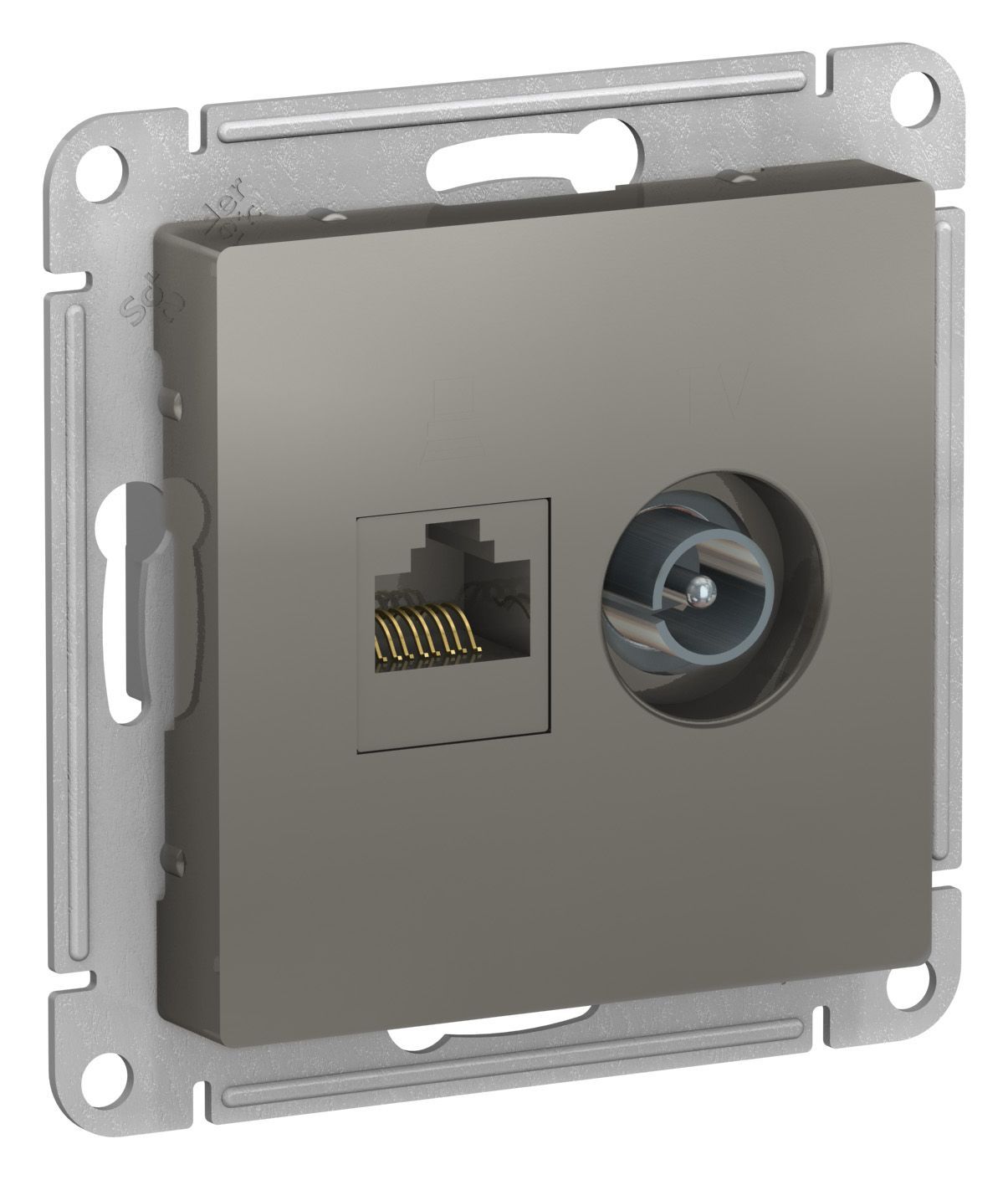 SE AtlasDesign Сталь Розетка двойная комп+ТВ, RJ45+TV, кат.5E, механизм ATN000989, Серый, AtlasDesign_Скрытый_1
SE AtlasDesign Сталь Розетка двойная комп+ТВ, RJ45+TV, кат.5E, механизм ATN000989, Серый, AtlasDesign_Скрытый_1