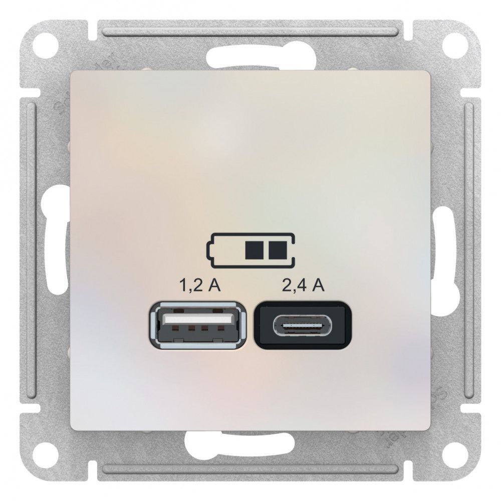 SE AtlasDesign Жемчуг USB A+С, 5В/2,4А, 2х5В/1,2А, механизм ATN000439, Белый, AtlasDesign
SE AtlasDesign Жемчуг USB A+С, 5В/2,4А, 2х5В/1,2А, механизм ATN000439, Белый, AtlasDesign
