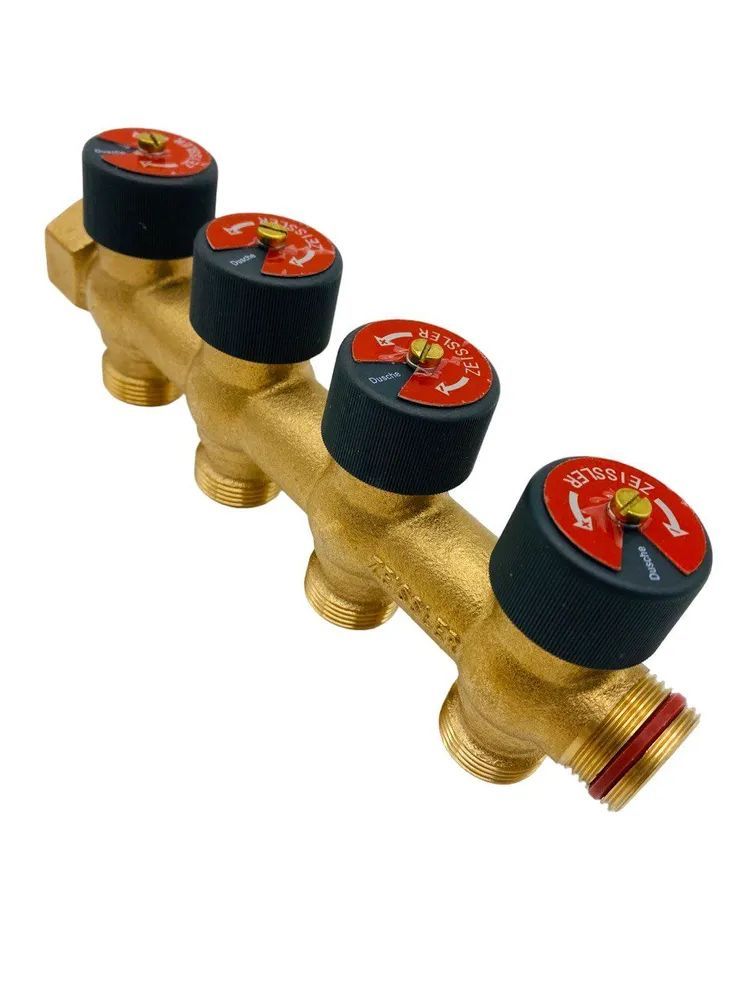 Коллектор распределительный 3/4" ZEISSLER, 4 отвода 3/4" с регулировочными вентилями, 435654336544
Коллектор распределительный 3/4" ZEISSLER, 4 отвода 3/4" с регулировочными вентилями, 435654336544