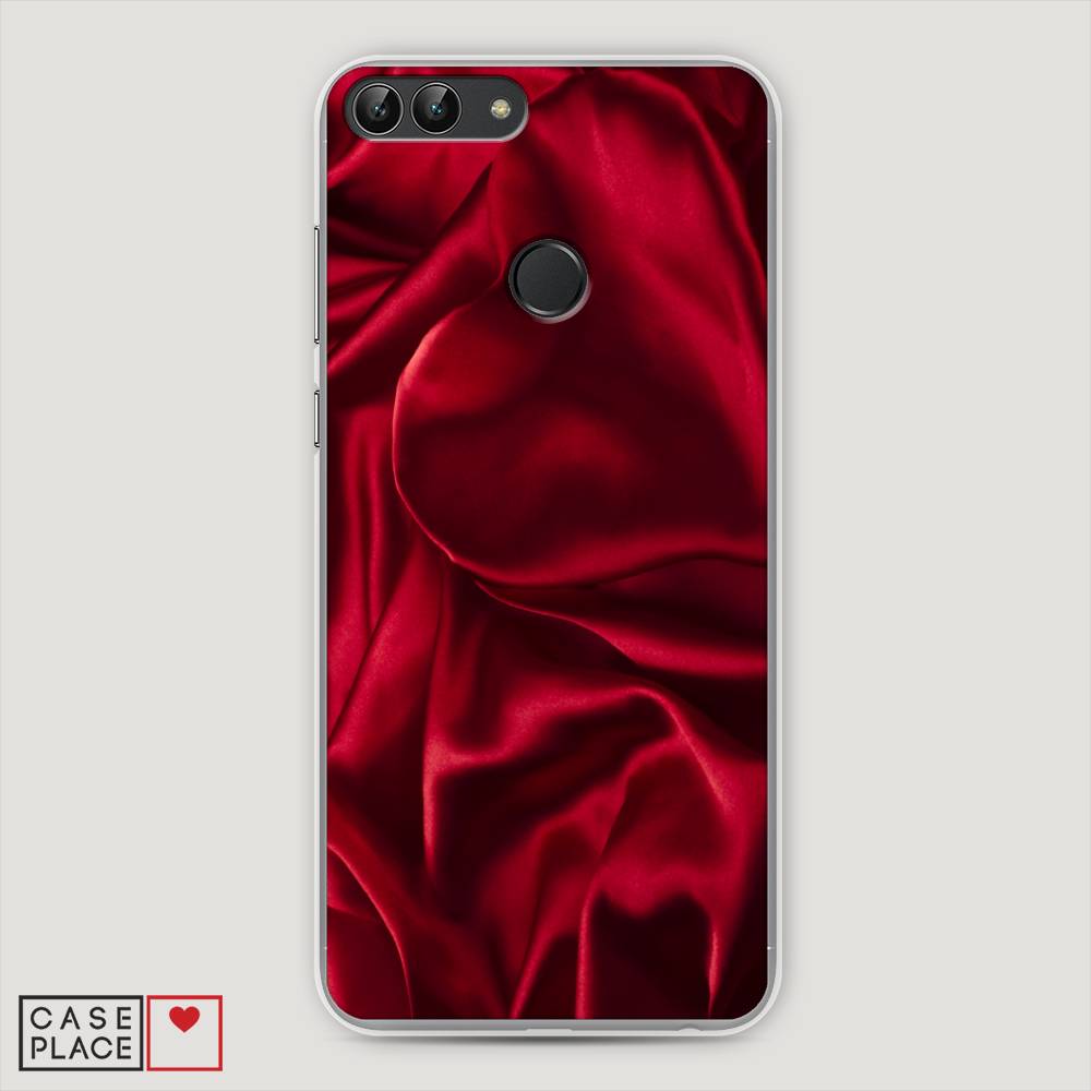фото Чехол awog "текстура красный шелк" для huawei p smart