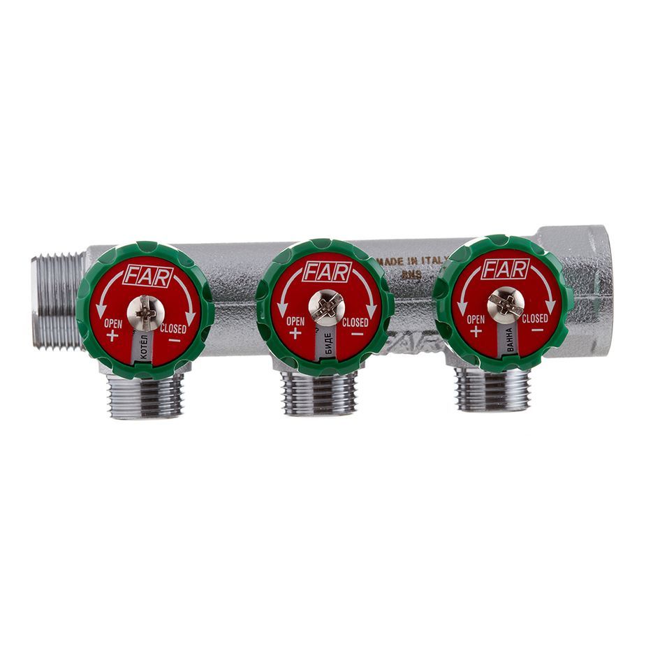 Коллектор FAR FK 3822 3412TP FAR регулирующий проходной ВР-НР 3/4"х1/2" с 3 отводами (Фар), Хром, 3521563
Коллектор FAR FK 3822 3412TP FAR регулирующий проходной ВР-НР 3/4"х1/2" с 3 отводами (Фар), Хром, 3521563
