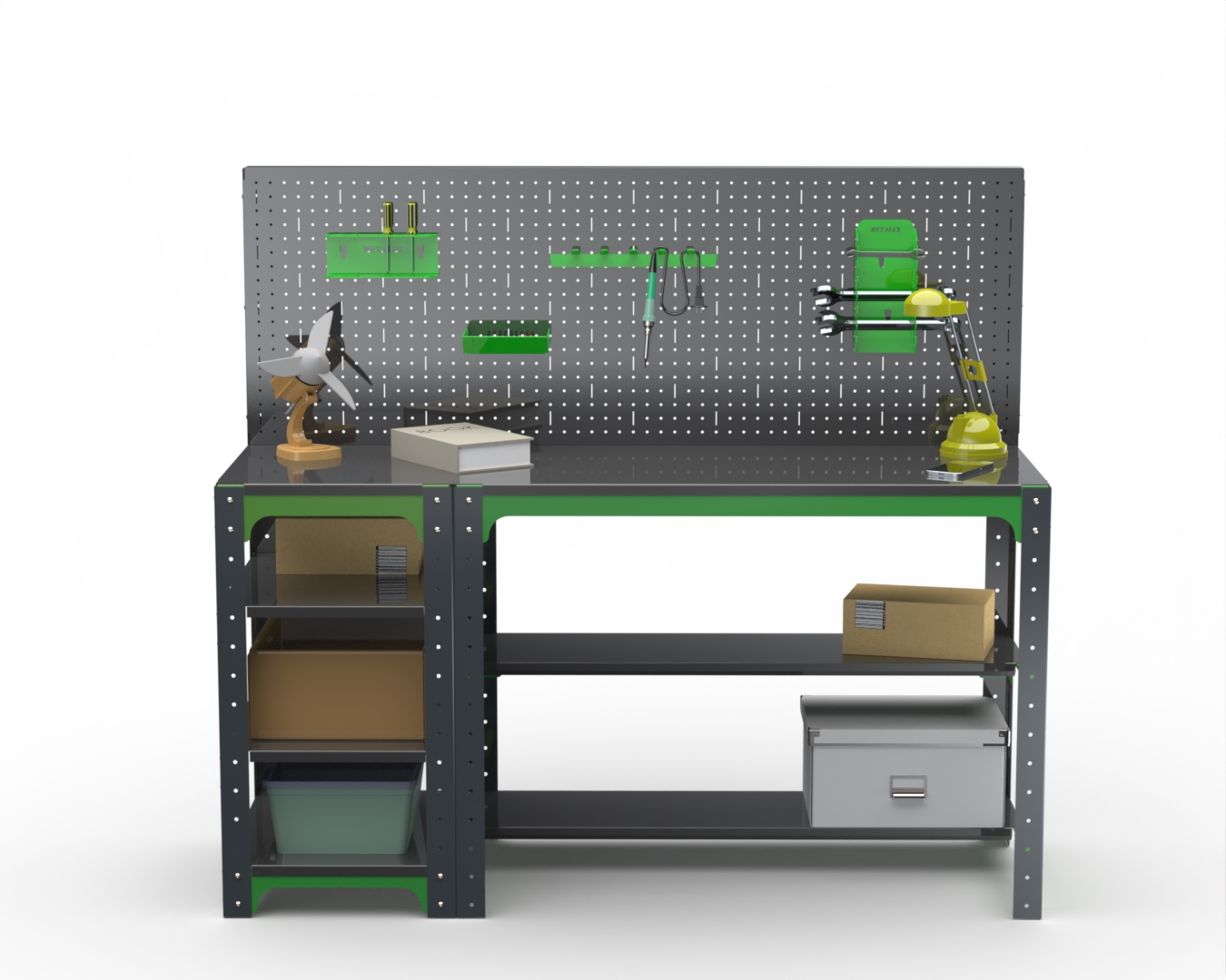 Стол металлический Metalex 201089 KIT 750х1400х600 с боковыми полками и перфопанелью
Стол металлический Metalex 201089 KIT 750х1400х600 с боковыми полками и перфопанелью