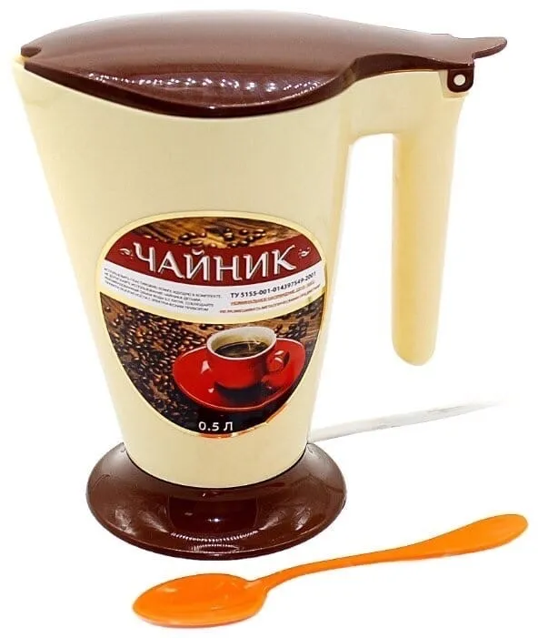 фото Чайник электрический nobrand мч-2201 0.5 л бежевый