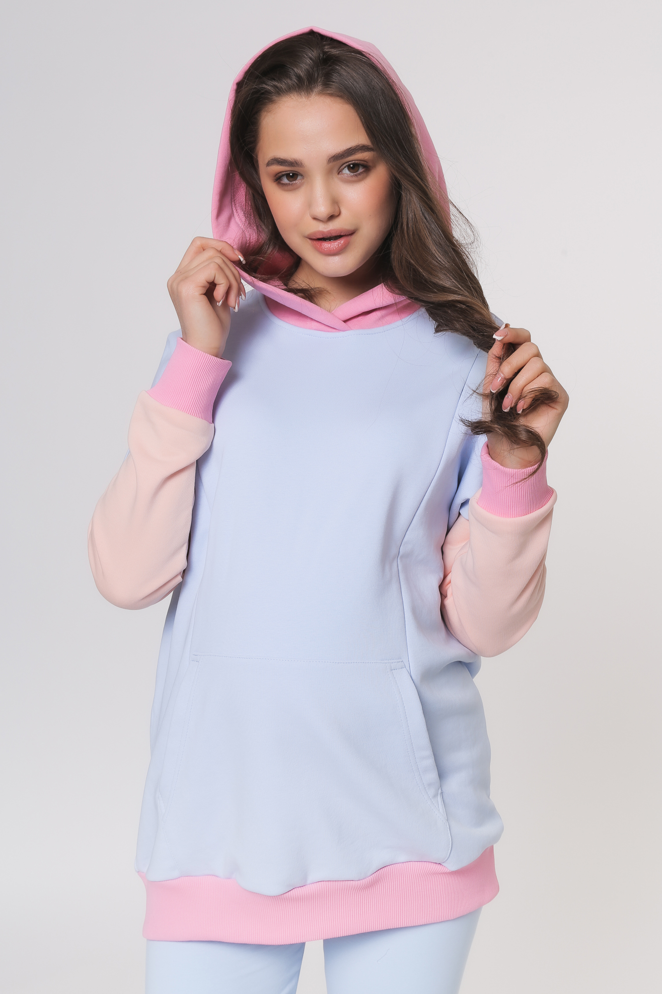 фото Толстовка женская скоромама 07-43322sm голубая 50 ru