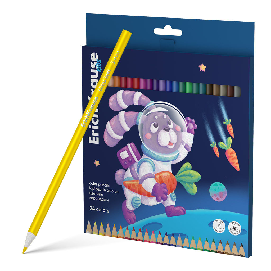 Цветные карандаши деревянные ErichKrause Kids Space Animals,61788 трехгранные, 24 цвета, Разноцветные
Цветные карандаши деревянные ErichKrause Kids Space Animals,61788 трехгранные, 24 цвета, Разноцветные