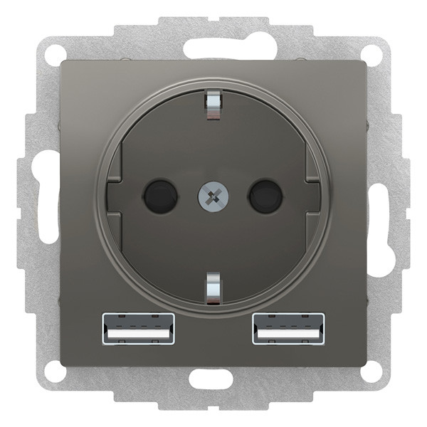 SE AtlasDesign Сталь SO + USB Розетка A+A, 5В/2,4 А, 2х5В/1,2 А, механизм ATN000930, Серый, AtlasDesign//_16
SE AtlasDesign Сталь SO + USB Розетка A+A, 5В/2,4 А, 2х5В/1,2 А, механизм ATN000930, Серый, AtlasDesign//_16