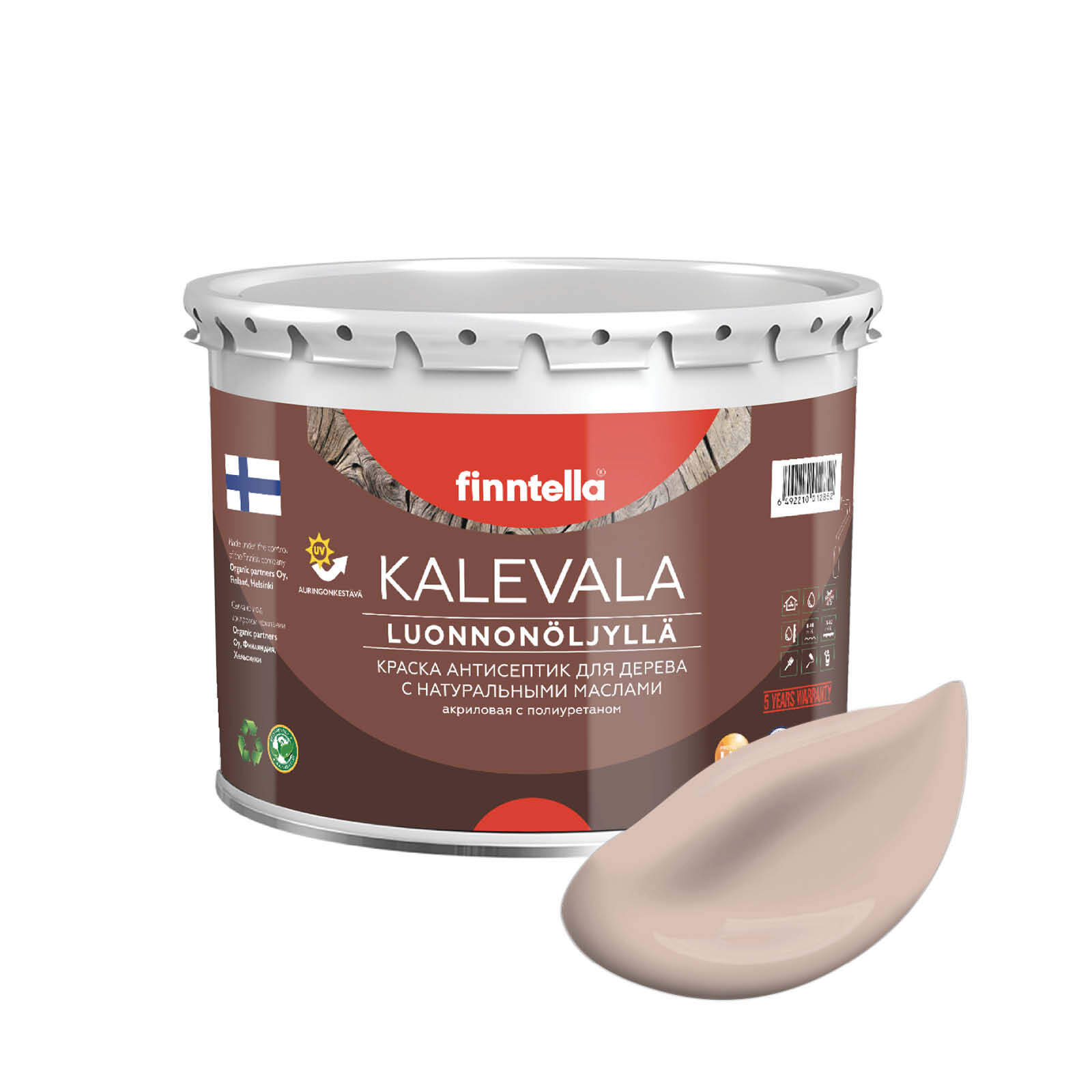 Краска для дерева и деревянных фасадов FINNTELLA KALEVALA, с натуральным маслом и полиурет, Бежевый, KALEVALA NLC
Краска для дерева и деревянных фасадов FINNTELLA KALEVALA, с натуральным маслом и полиурет, Бежевый, KALEVALA NLC