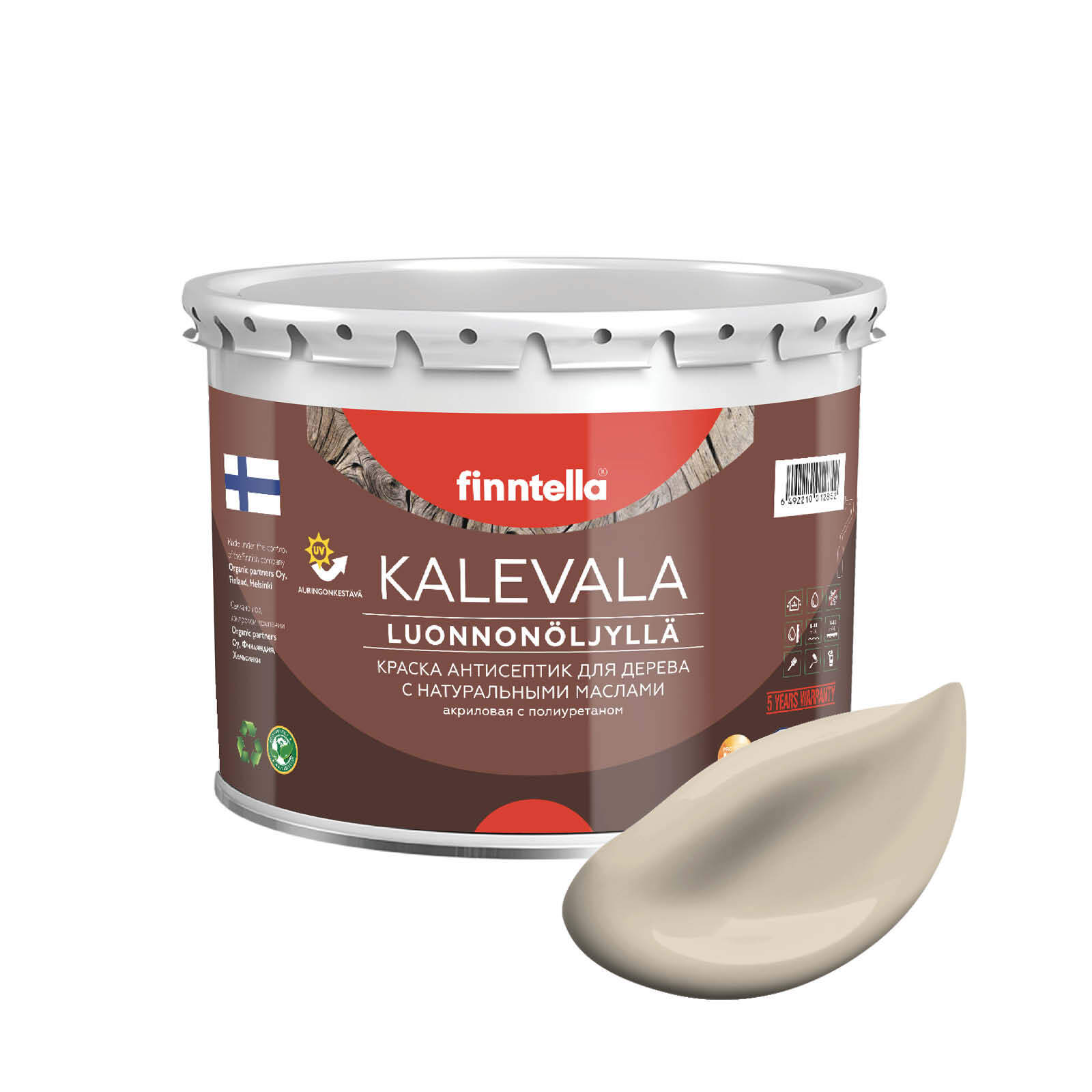 Краска для дерева и деревянных фасадов FINNTELLA KALEVALA, с натуральным маслом и полиурет, Бежевый, KALEVALA NLC
Краска для дерева и деревянных фасадов FINNTELLA KALEVALA, с натуральным маслом и полиурет, Бежевый, KALEVALA NLC