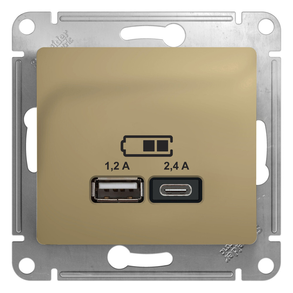 Розетка USB Glossa тип A+C 5В/2.4А 2х5В/1.2А механизм титан, Коричневый, Glossa21_240_Скрытый_1
Розетка USB Glossa тип A+C 5В/2.4А 2х5В/1.2А механизм титан, Коричневый, Glossa21_240_Скрытый_1