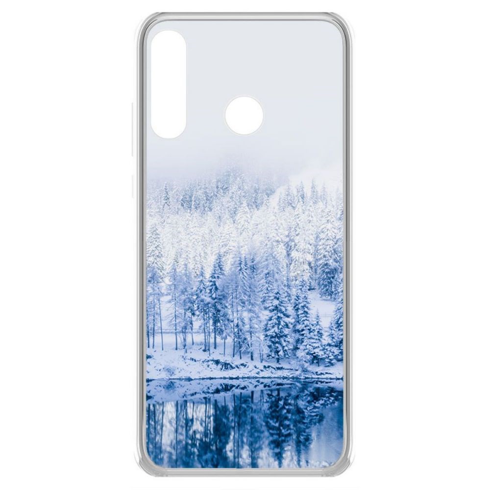 фото Чехол-накладка krutoff clear case зимняя река для honor 20e