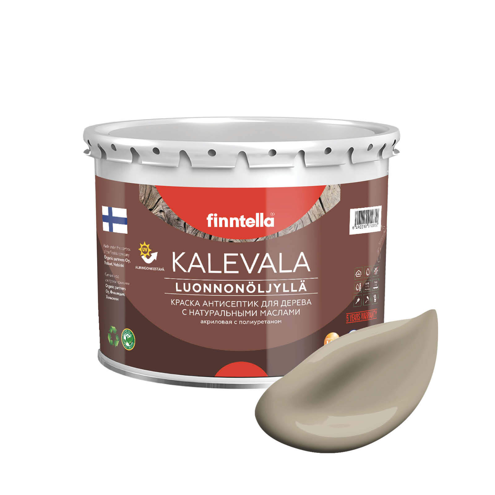 Краска для дерева и деревянных фасадов FINNTELLA KALEVALA, с натуральным маслом и полиурет, Бежевый, KALEVALA NLC
Краска для дерева и деревянных фасадов FINNTELLA KALEVALA, с натуральным маслом и полиурет, Бежевый, KALEVALA NLC