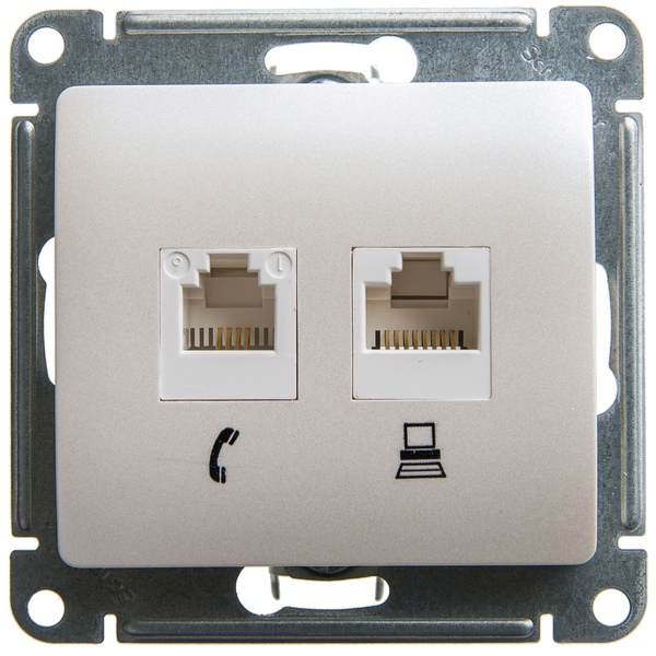 SE Glossa Перламутр Розетка двойная компьютерная RJ45+RJ45, кат.5E, Белый, Glossa RJ45+RJ45
SE Glossa Перламутр Розетка двойная компьютерная RJ45+RJ45, кат.5E, Белый, Glossa RJ45+RJ45