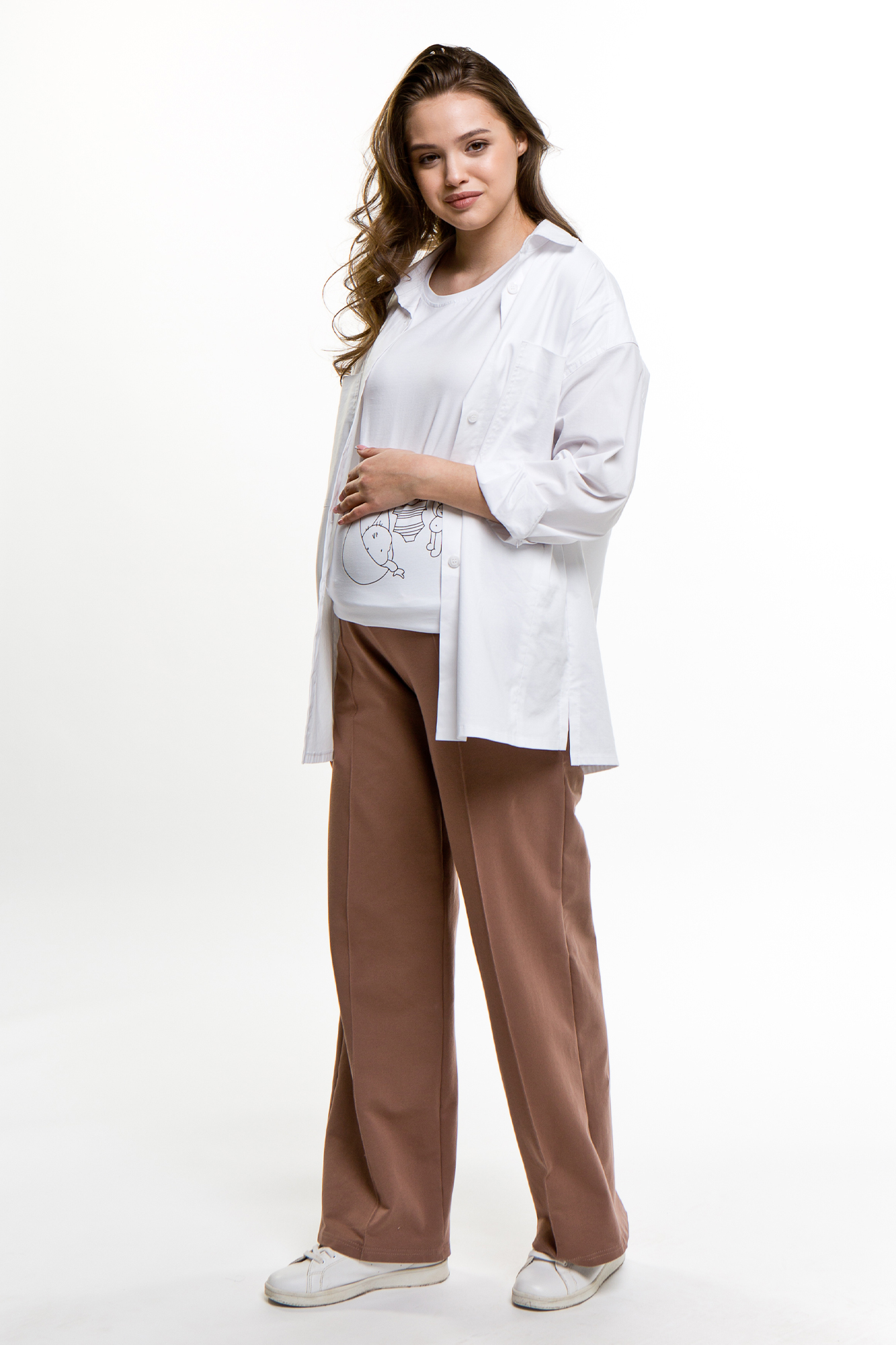 фото Брюки женские скоромама 01-40522sm коричневые 46