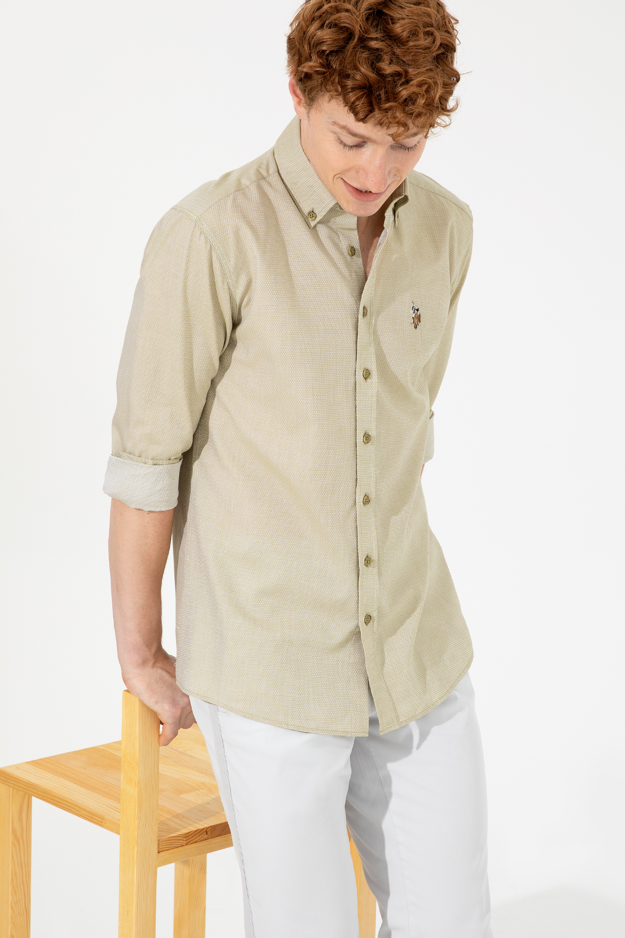 фото Рубашка мужская u.s. polo assn. g081sz0040novaya022y хаки xl