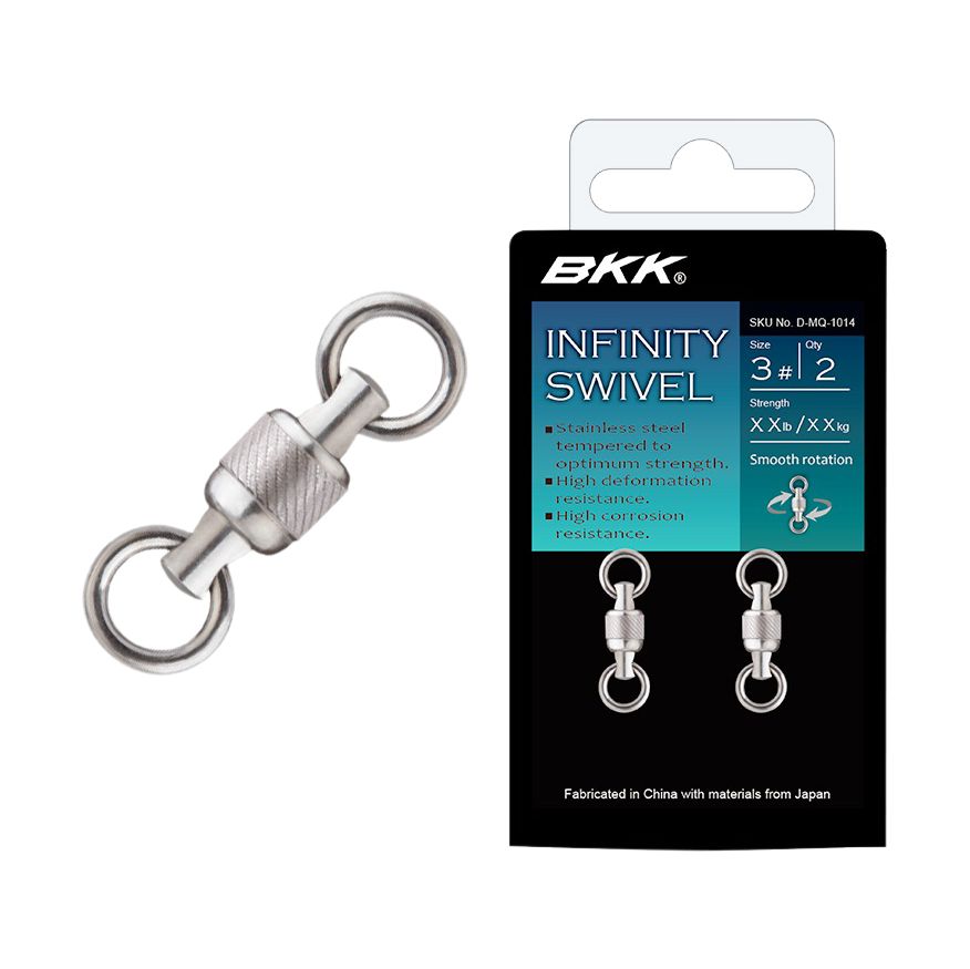 Вертлюг с подшипником BKK Infinity Swivel (D-MQ-1015) #4 (2шт), Infinity Swivel
Вертлюг с подшипником BKK Infinity Swivel (D-MQ-1015) #4 (2шт), Infinity Swivel
