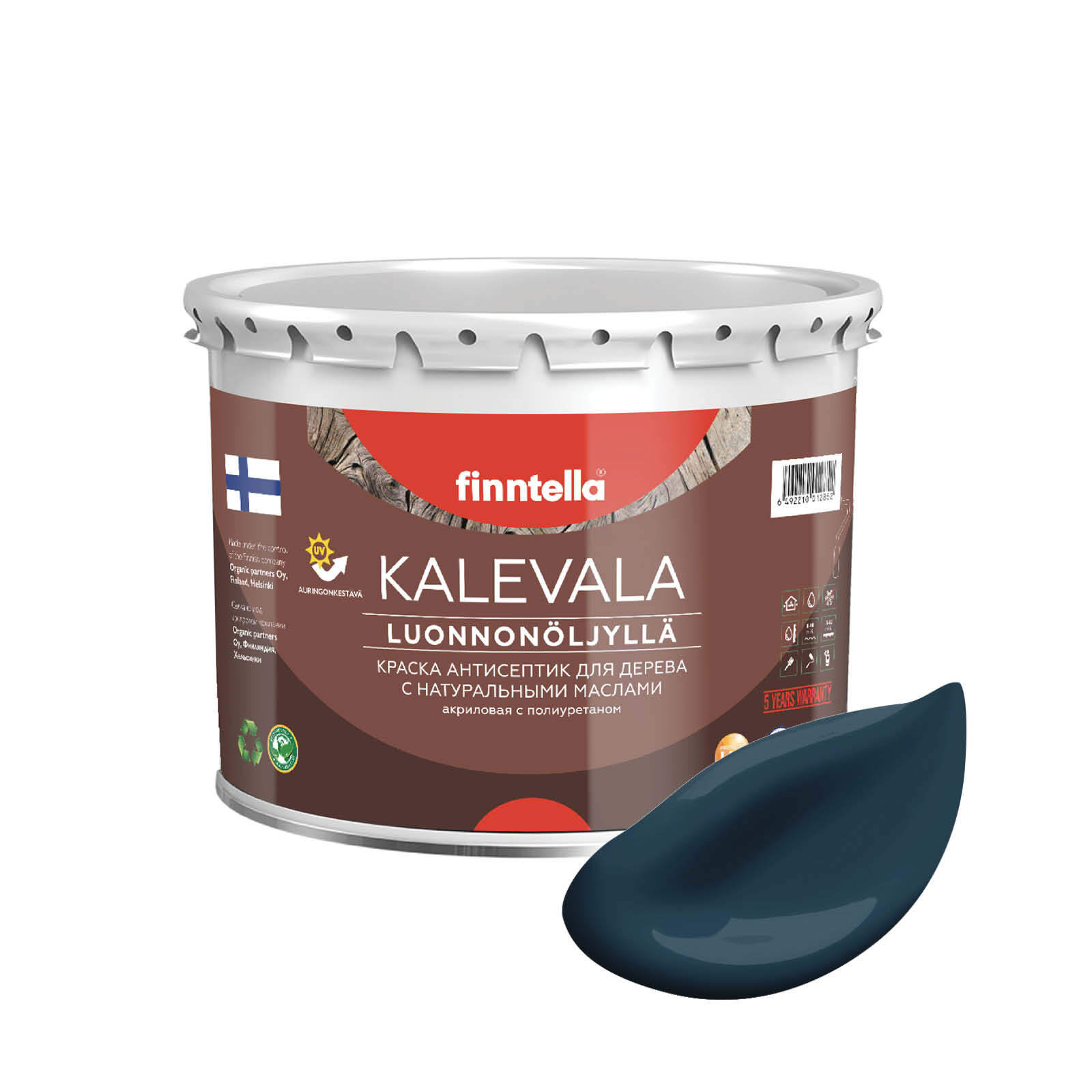 Краска для дерева и деревянных фасадов FINNTELLA KALEVALA, с натуральным маслом и полиурет, Зеленый, KALEVALA NLC
Краска для дерева и деревянных фасадов FINNTELLA KALEVALA, с натуральным маслом и полиурет, Зеленый, KALEVALA NLC