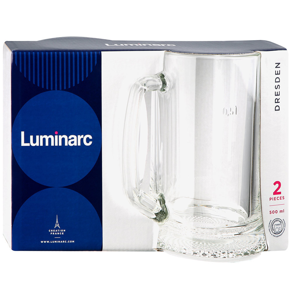 Кружка для пива Luminarc Dresden 500 мл 2 штуки
Кружка для пива Luminarc Dresden 500 мл 2 штуки