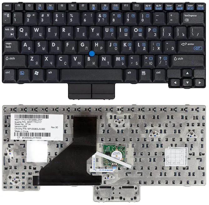 Клавиатура для ноутбуков HP Compaq nc2400, nc2500 Series, p/n: MP-05393US-920, AE0T1TPT114
Клавиатура для ноутбуков HP Compaq nc2400, nc2500 Series, p/n: MP-05393US-920, AE0T1TPT114