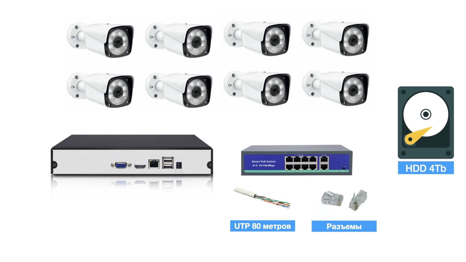 Полный IP POE комплект видеонаблюдения на 8 камер (KIT8IPPOE20MB3_HDD4TB_UTP), KIT8IPPOE20MB3_HDD4TB_UTP
Полный IP POE комплект видеонаблюдения на 8 камер (KIT8IPPOE20MB3_HDD4TB_UTP), KIT8IPPOE20MB3_HDD4TB_UTP