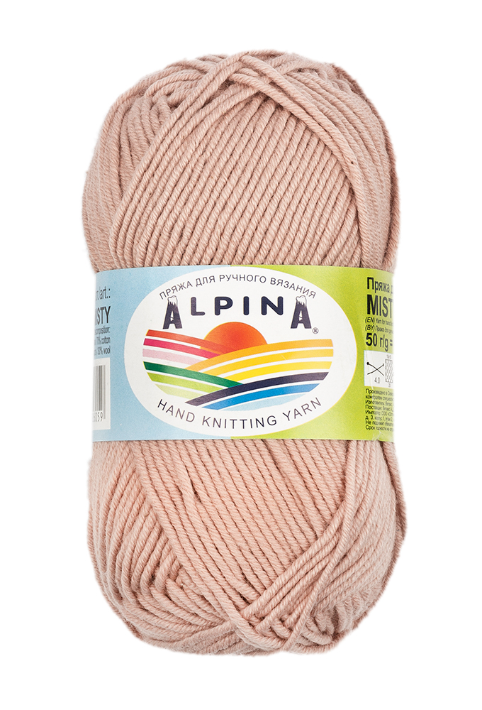 Пряжа Alpina Misty 10 шт. по 50 г 70% хлопок, 30% шерсть 105 м №17 розово-бежевый, "MISTY"
Пряжа Alpina Misty 10 шт. по 50 г 70% хлопок, 30% шерсть 105 м №17 розово-бежевый, "MISTY"