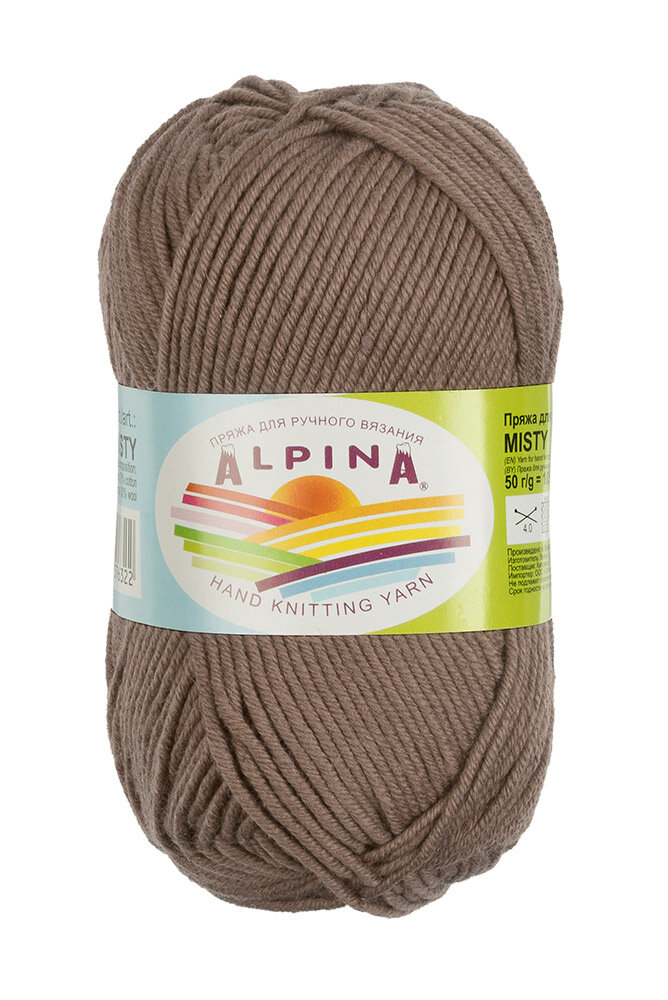 Пряжа Alpina Misty 10 шт. по 50 г 70% хлопок, 30% шерсть 105 м №09 какао, Коричневый, "MISTY"
Пряжа Alpina Misty 10 шт. по 50 г 70% хлопок, 30% шерсть 105 м №09 какао, Коричневый, "MISTY"