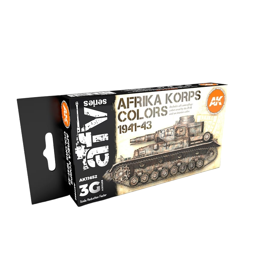 AK11652 Набор красок AFRIKA KORPS 3G, Ak11316 ral 7021 dunkelgrau;ak11313 ral 7008 graugrun;ak11327 ral 8000 gelbbraun;ak11317 ral 7027 grau;ak11331 ral 8020 braun;ak11333 ral 1001 elfenbein (cremeweiss)
AK11652 Набор красок AFRIKA KORPS 3G, Ak11316 ral 7021 dunkelgrau;ak11313 ral 7008 graugrun;ak11327 ral 8000 gelbbraun;ak11317 ral 7027 grau;ak11331 ral 8020 braun;ak11333 ral 1001 elfenbein (cremeweiss)