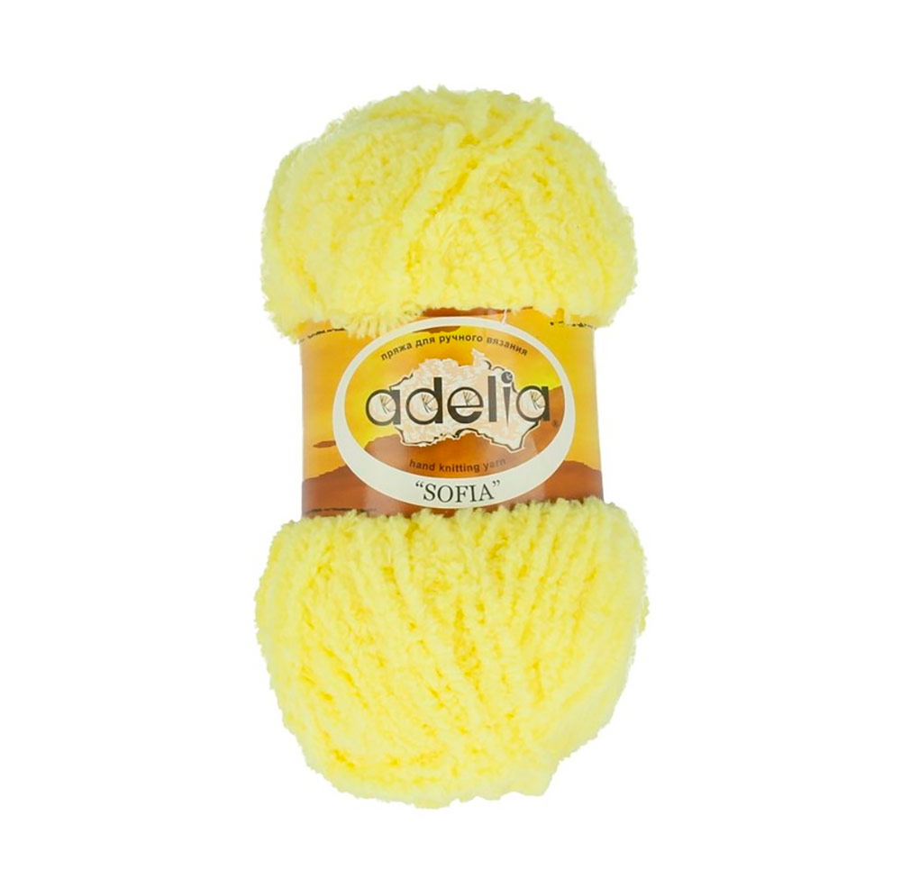 Пряжа Adelia Sofia, 10 шт. по 50 г, набор, 100% полиэстер, 90 м №19 яр.жёлтый, Желтый, SOFIA
Пряжа Adelia Sofia, 10 шт. по 50 г, набор, 100% полиэстер, 90 м №19 яр.жёлтый, Желтый, SOFIA