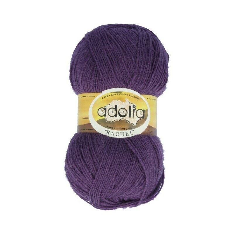 Пряжа Adelia Rachel 90% шерсть, 10% полиэстер №12 фиолетовый - 5 мотков по 100 г, RACHEL
Пряжа Adelia Rachel 90% шерсть, 10% полиэстер №12 фиолетовый - 5 мотков по 100 г, RACHEL