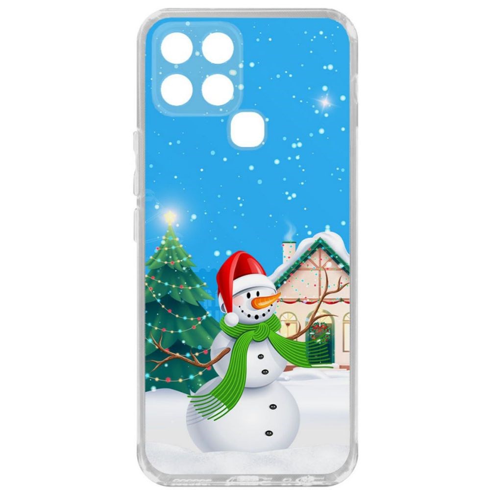 фото Чехол-накладка krutoff clear case снеговик для infinix smart 6