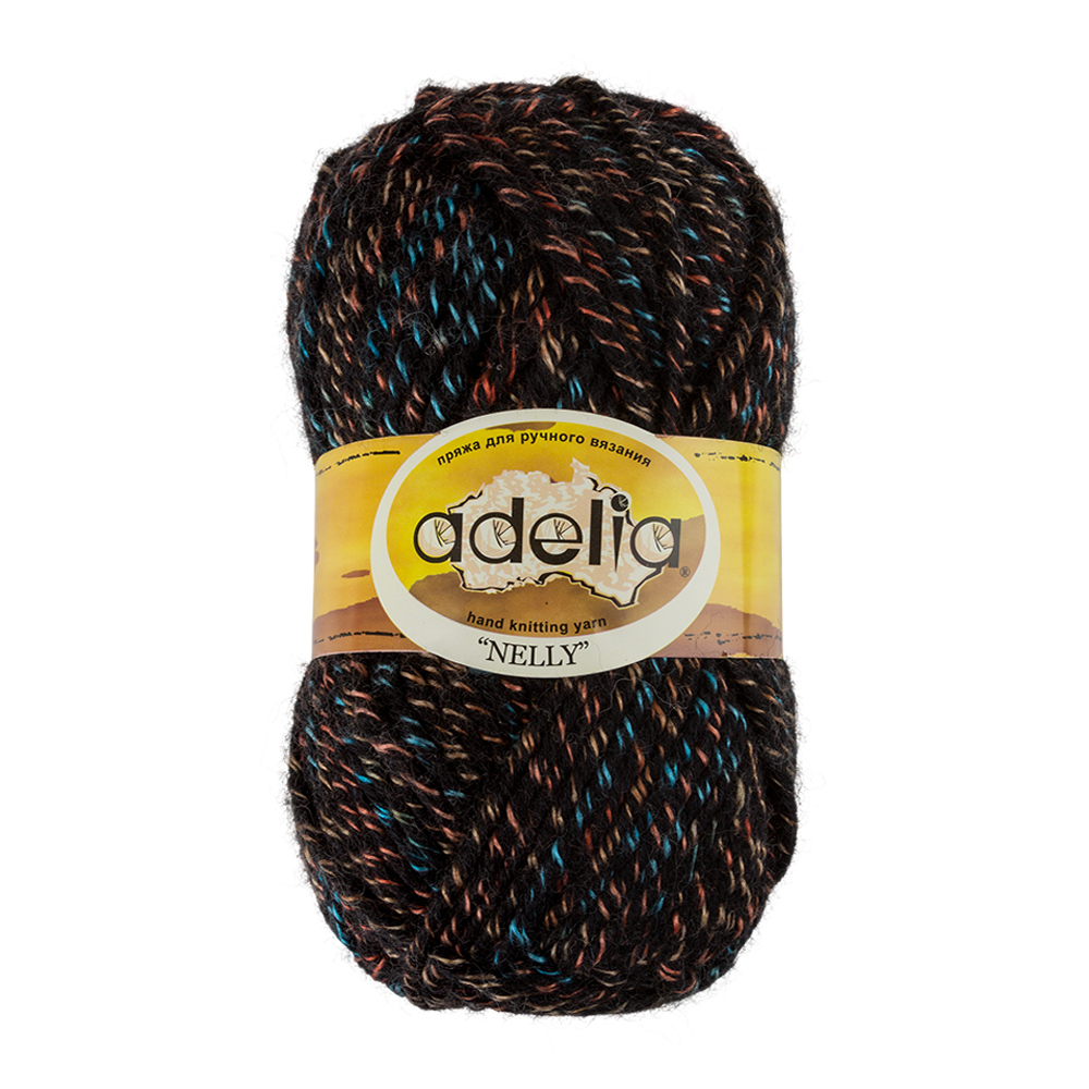 Пряжа Adelia Nelly, 5 шт. по 100 г 100 м №19 черный-голубой-оранжевый, Разноцветный, "NELLY"
Пряжа Adelia Nelly, 5 шт. по 100 г 100 м №19 черный-голубой-оранжевый, Разноцветный, "NELLY"