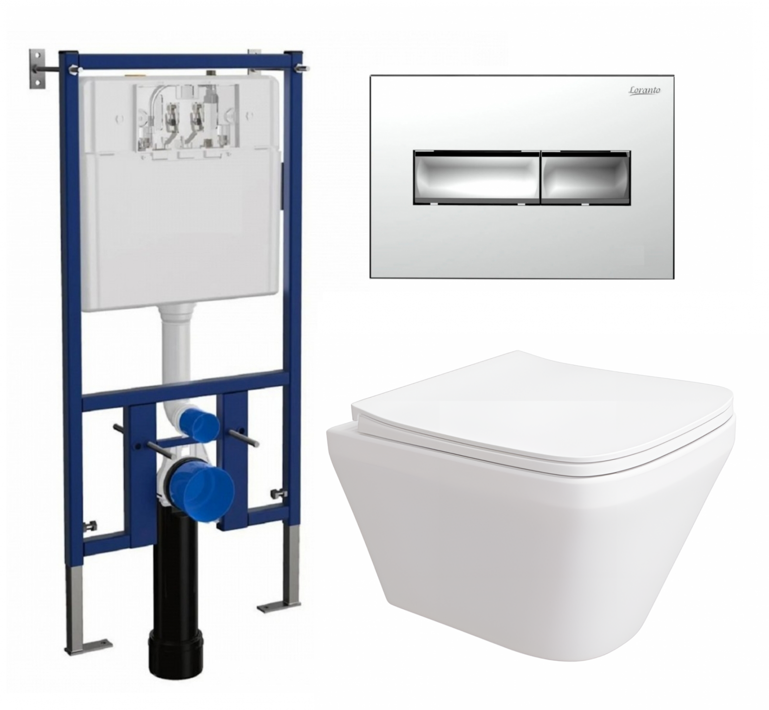 Комплект: инсталляция Loranto + унитаз Vicino + кнопка хром
Комплект: инсталляция Loranto + унитаз Vicino + кнопка хром