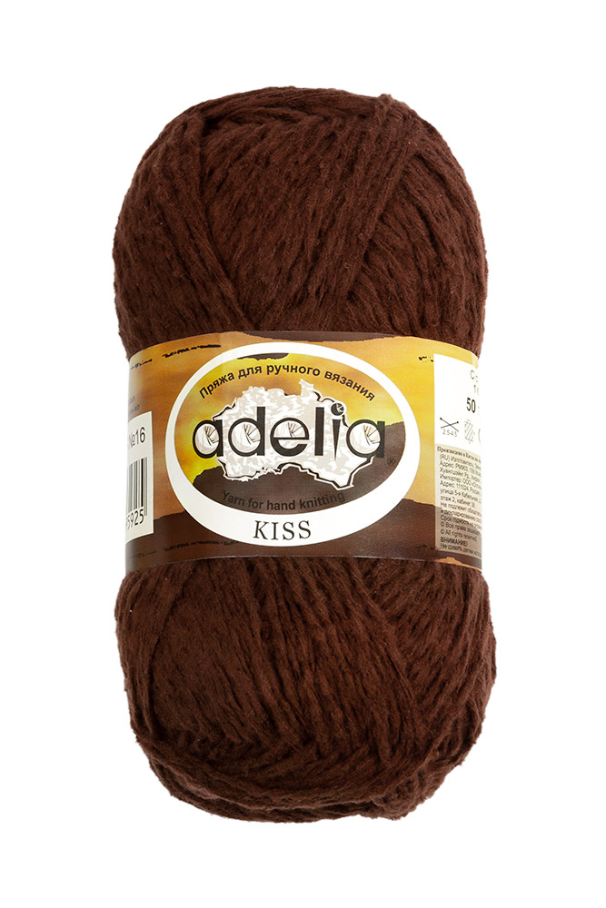 Пряжа Adelia Kiss, 10 шт. по 50 г., набор 100% полиэстер, 145 м №16 т.коричневый, KISS
Пряжа Adelia Kiss, 10 шт. по 50 г., набор 100% полиэстер, 145 м №16 т.коричневый, KISS