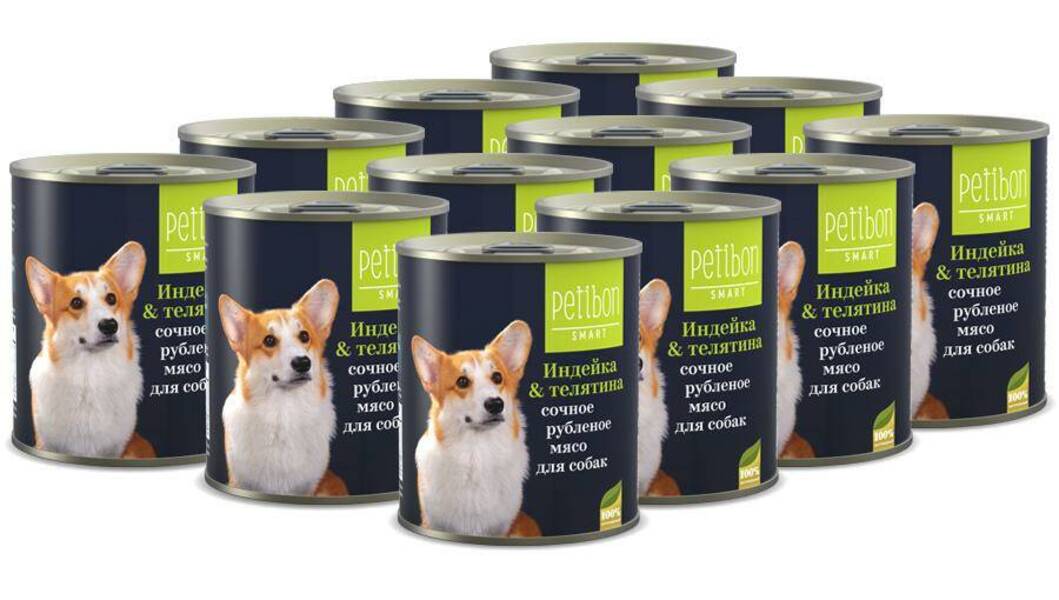 Влажный корм для собак Petibon Smart Рубленое мясо с индейкой и телятиной, 12шт по 410г
Влажный корм для собак Petibon Smart Рубленое мясо с индейкой и телятиной, 12шт по 410г