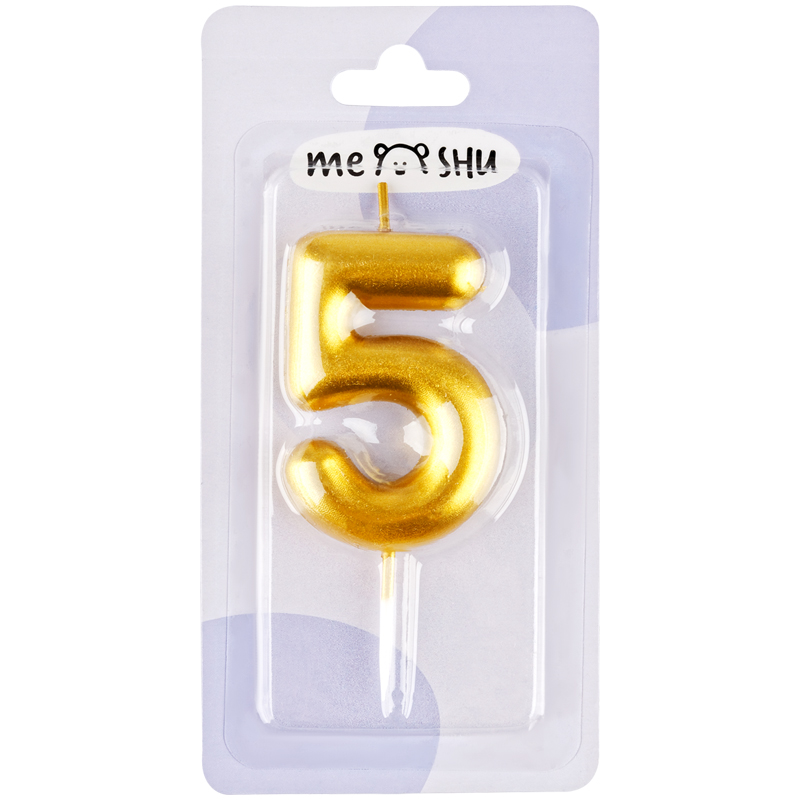 Свеча для торта с держателем MESHU "Цифра 5", 6см, золотая, блистер (MS_59297), Золотистый
Свеча для торта с держателем MESHU "Цифра 5", 6см, золотая, блистер (MS_59297), Золотистый