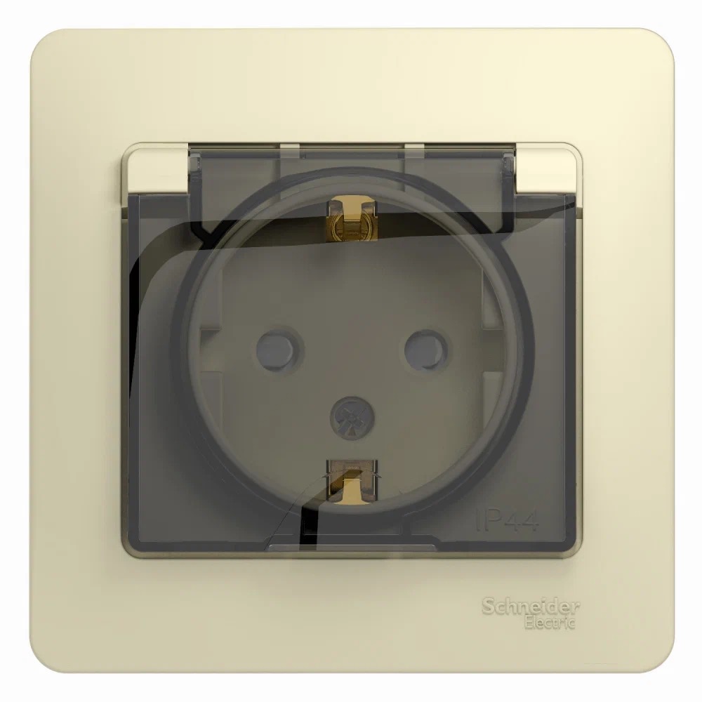 SE Glossa Беж Розетка с/з со шторками с крышкой, IP44 (в сборе с рамкой) GSL000248 (5шт), Бежевый, GLOSSA_GSL000248_5 
SE Glossa Беж Розетка с/з со шторками с крышкой, IP44 (в сборе с рамкой) GSL000248 (5шт), Бежевый, GLOSSA_GSL000248_5